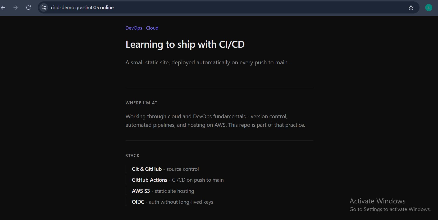 CI/CD Pipeline for a Static Website